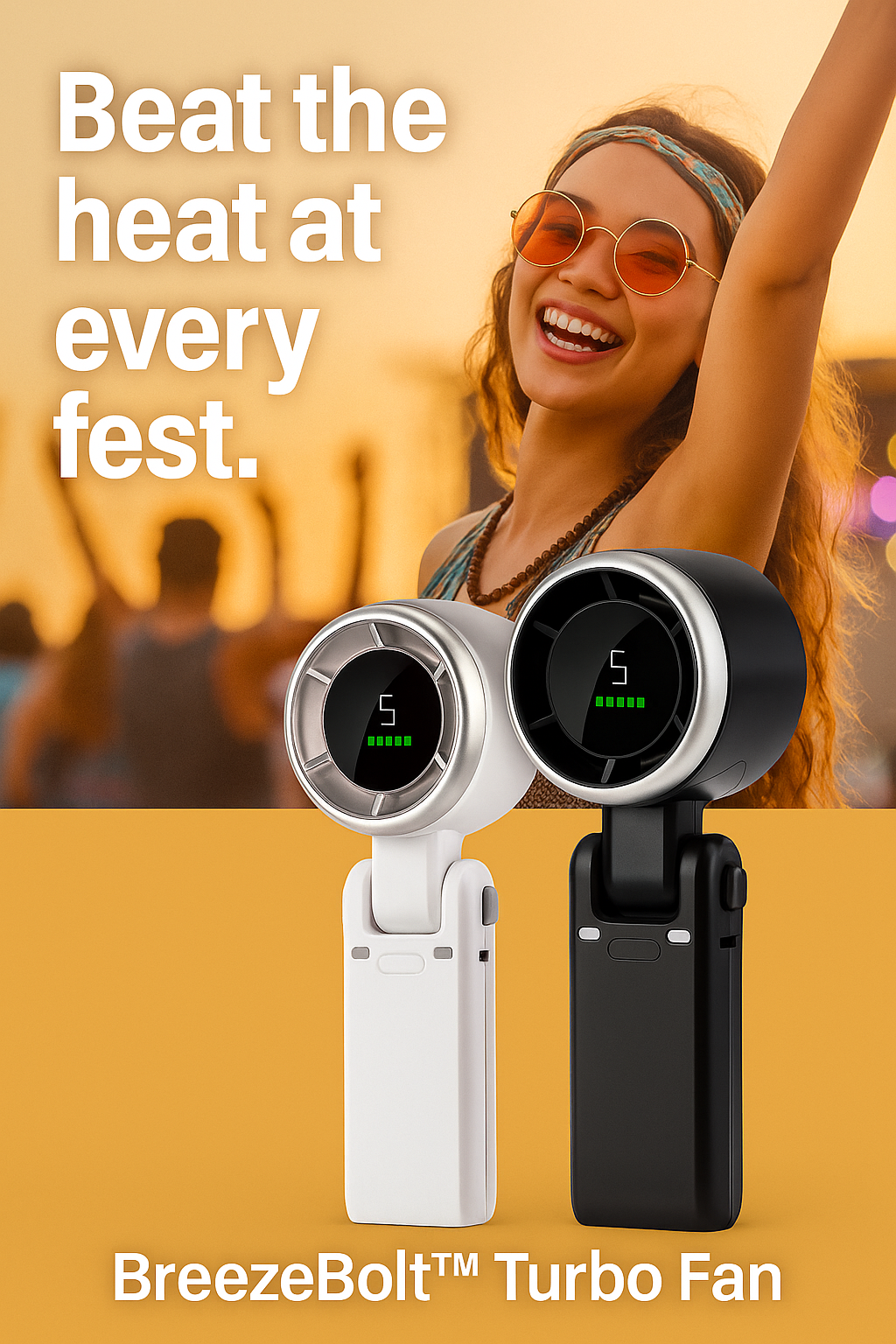 BreezeBolt™ Turbo Handheld Fan